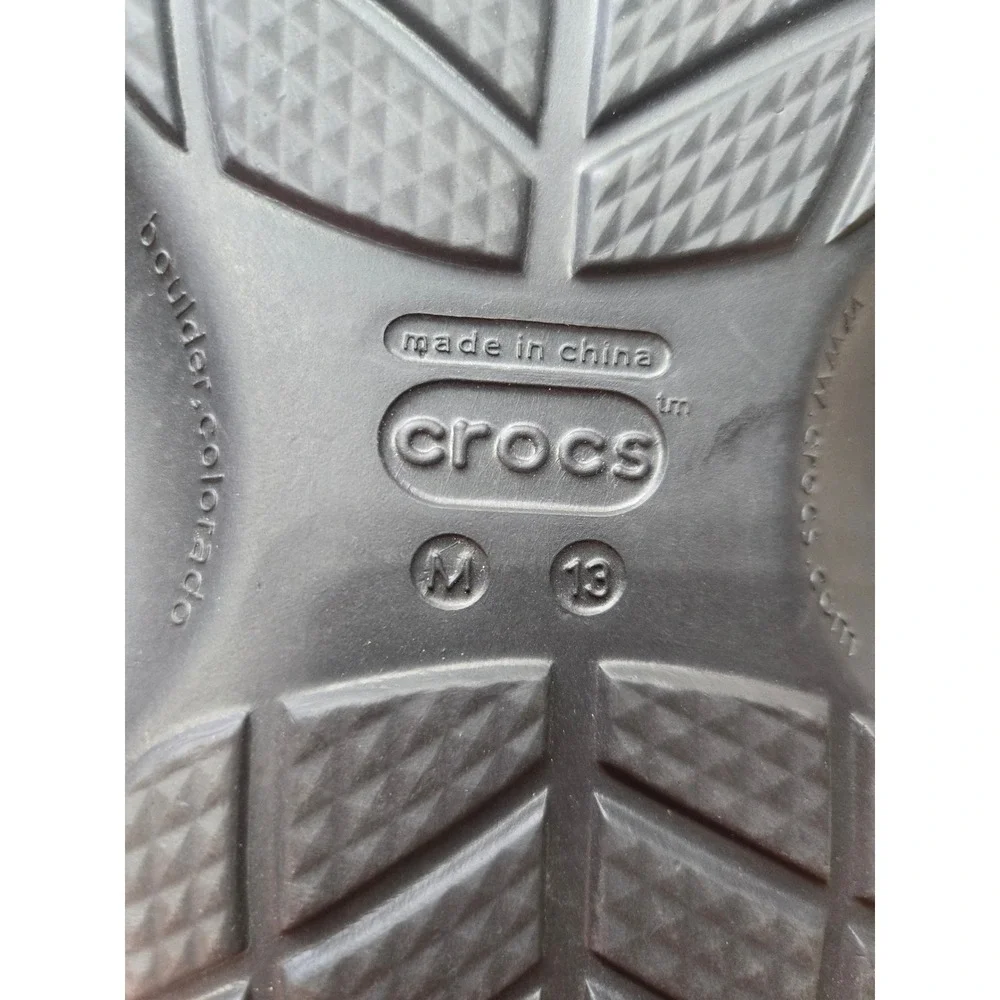 Crocs Classic Mammoth Luxe Radiance Black Faux Fur Lined Clogs Mens Size 13 Warm